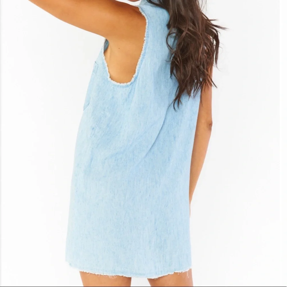 Show Me Your MuMu Vicki Shirt Dress Denim - Picture 3 of 10